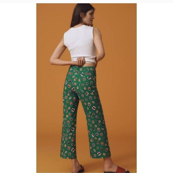 Anthropologie Colette Cropped Wide-Leg Pants Magic Fabric Edition Size 26 FRUIT - Picture 2 of 3
